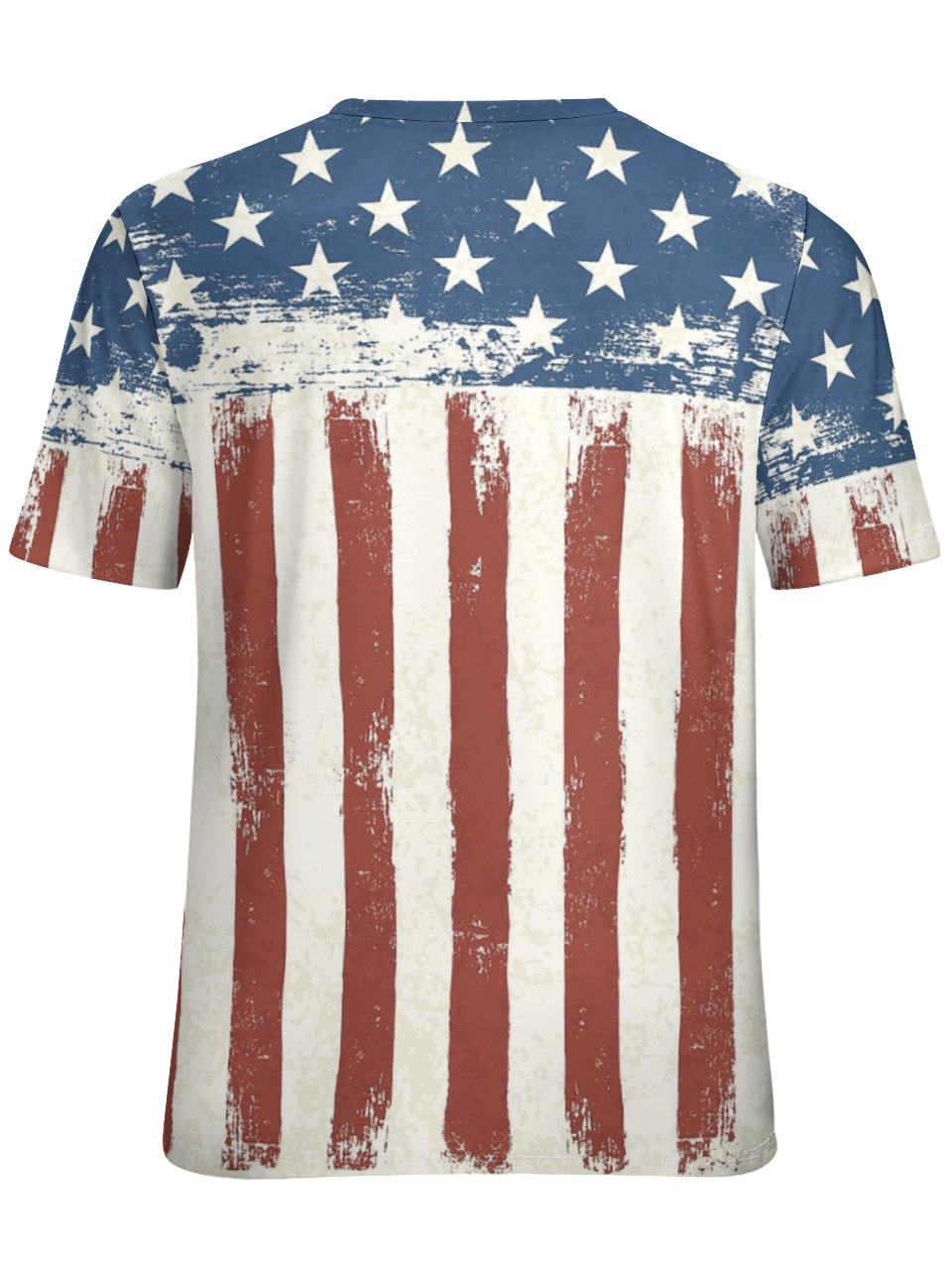 American Flag Striped Short Sleeve T-Shirt