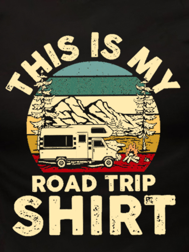 Vacation This Is My Road Trip Shirt Cotton Short Sleeve Vintage Short