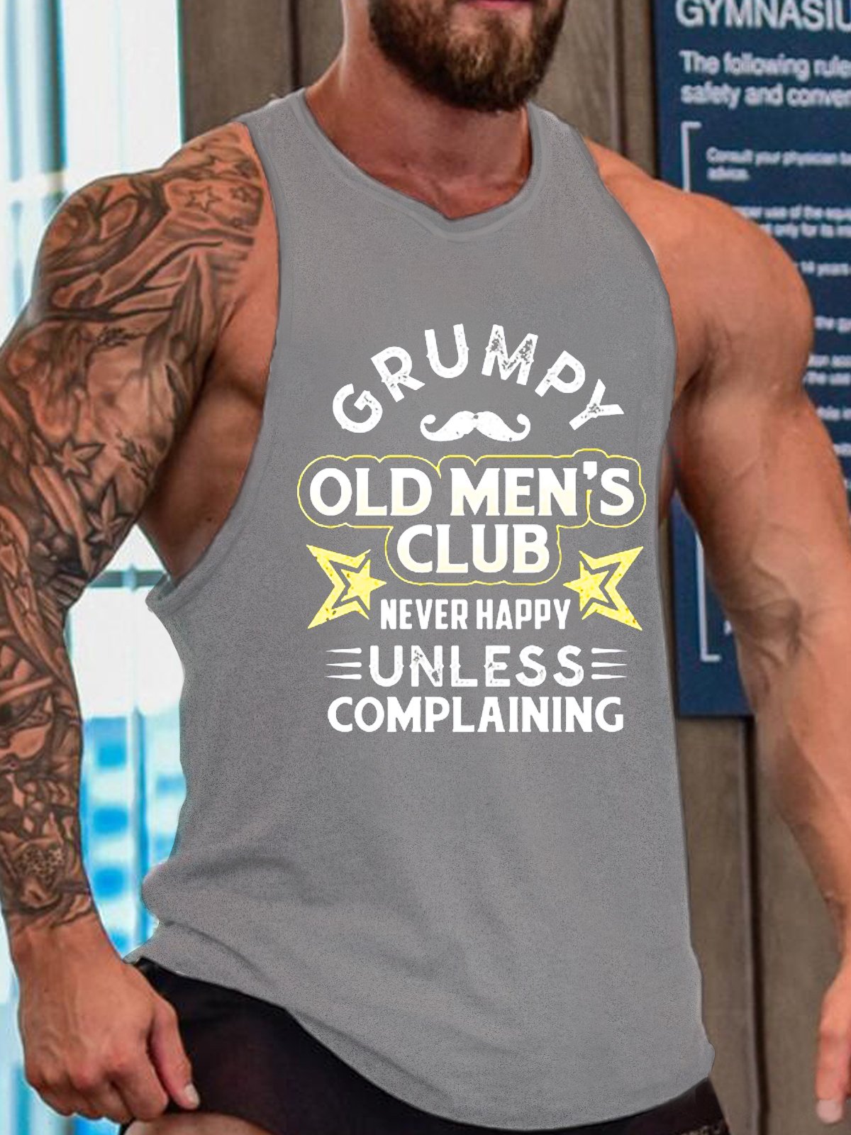 Funny Saying Grumpy Old Men’s Club Never Happy Unless Complaining Casual Crew Neck Tank Top