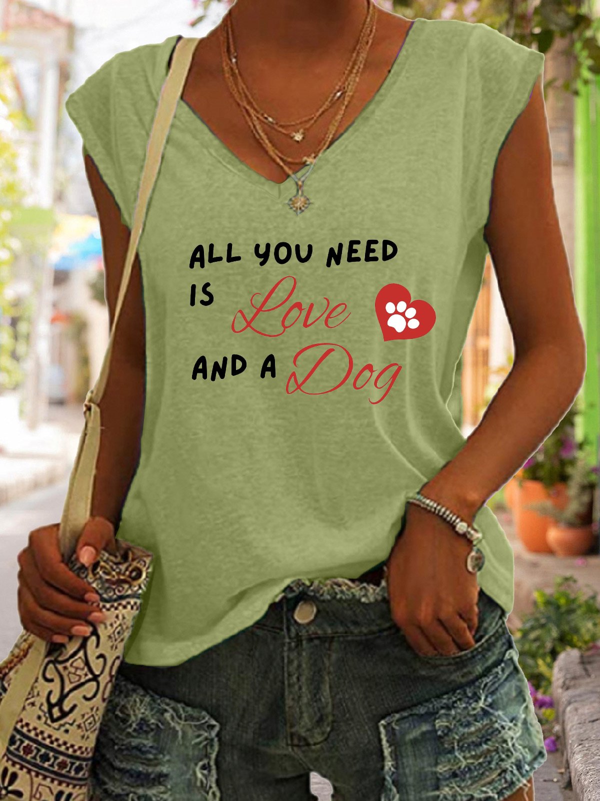 Lilicloth x Kat8lyst All You Need Is Love And A Dog Tank Top