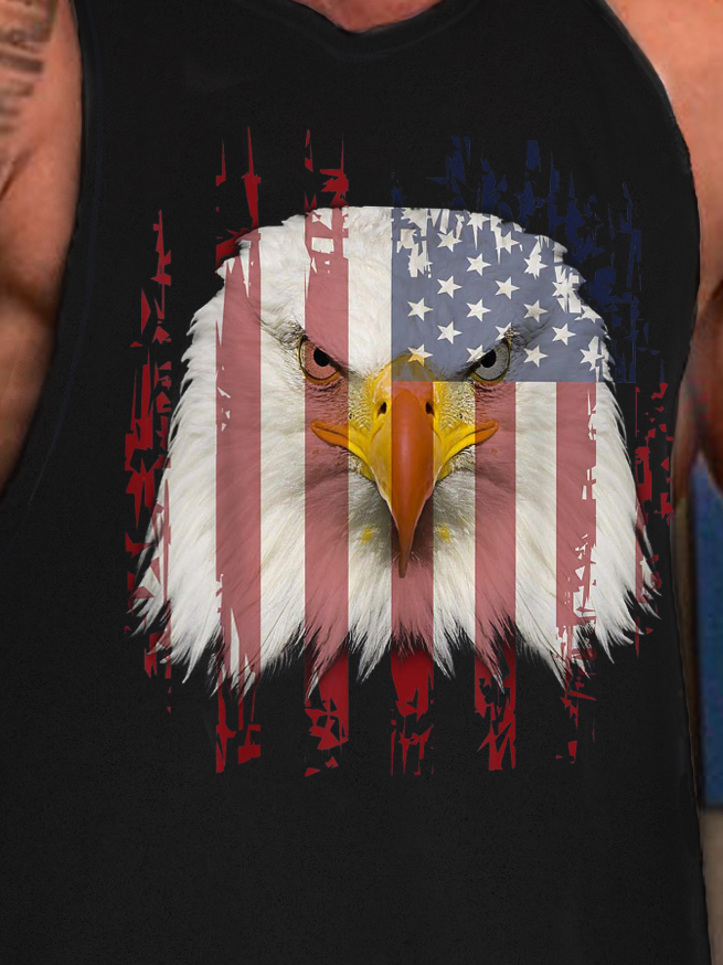 Usa/Us/American Flag Men's Crew Neck Casual Tank Top