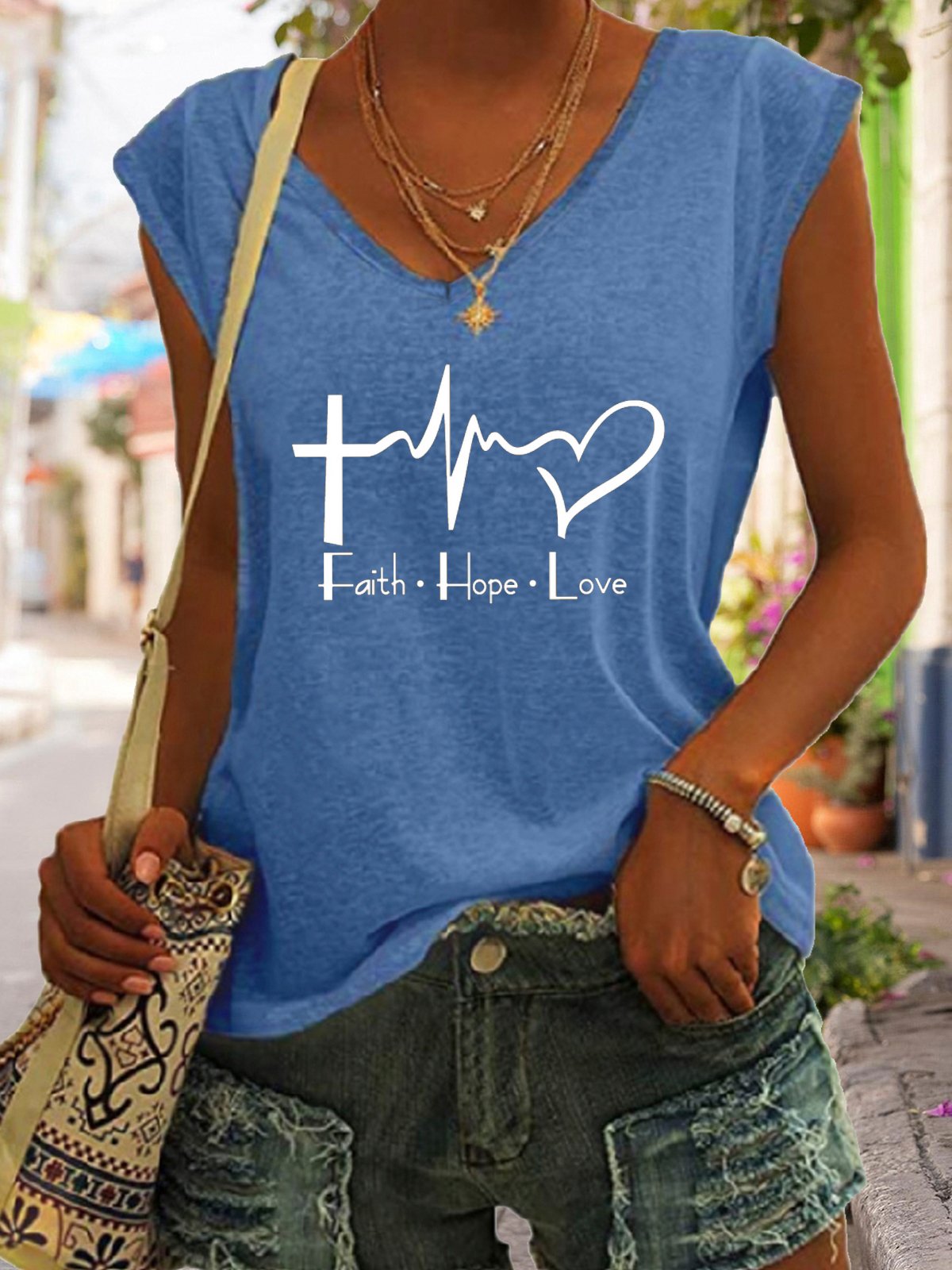 Faith Hope Love V-neck Tank Top