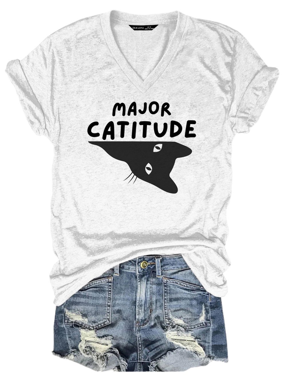 Lilicloth x Kat8lyst Major Catitude Women's Casual T-Shirt