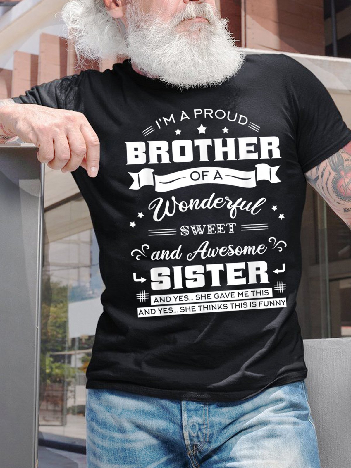 I'm A Proud Brother Of A Wonderful Sweet And Awesome Sister Men's T-Shirt