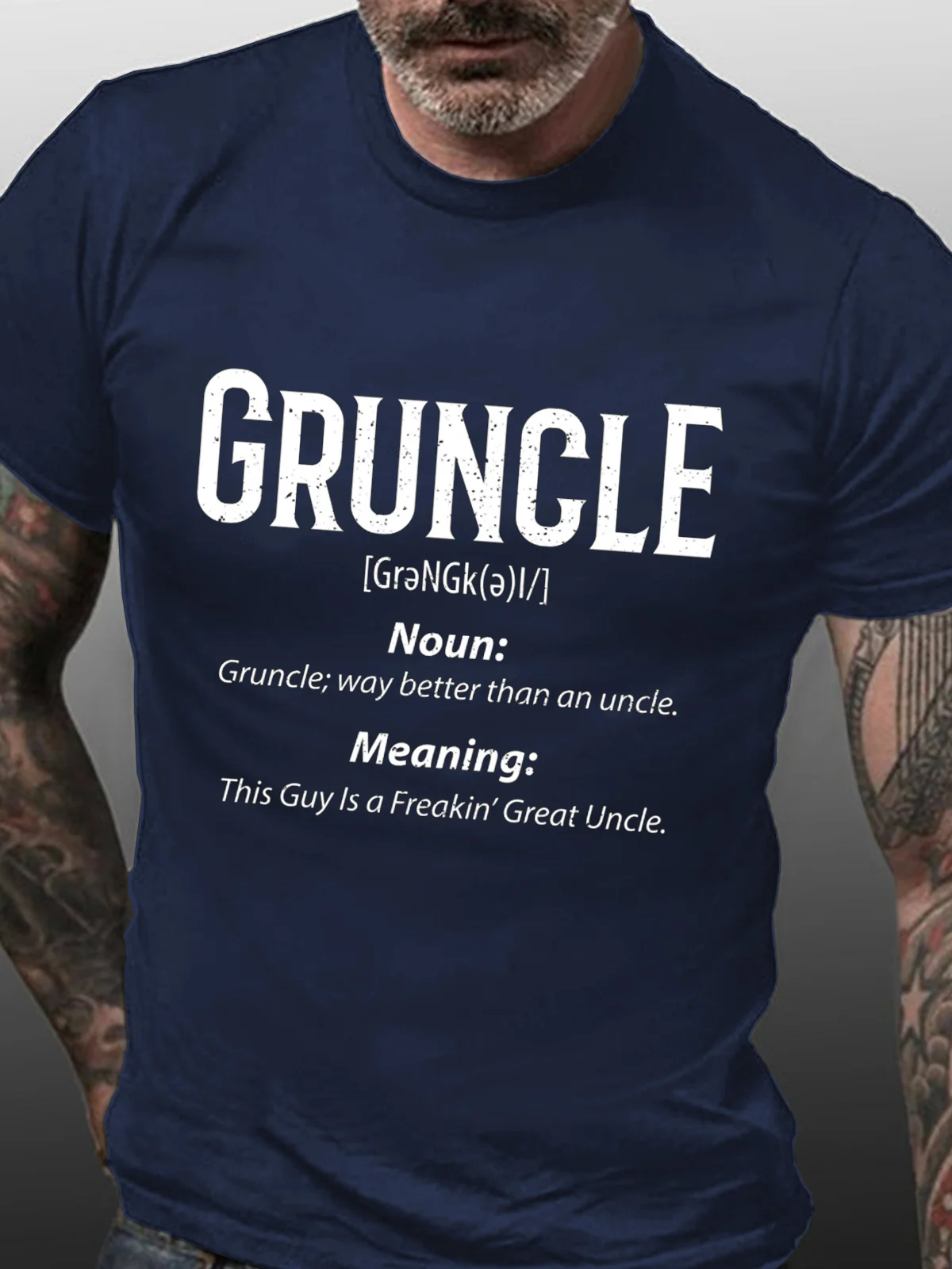 Gruncle Funny Saying Crew Neck T-shirt