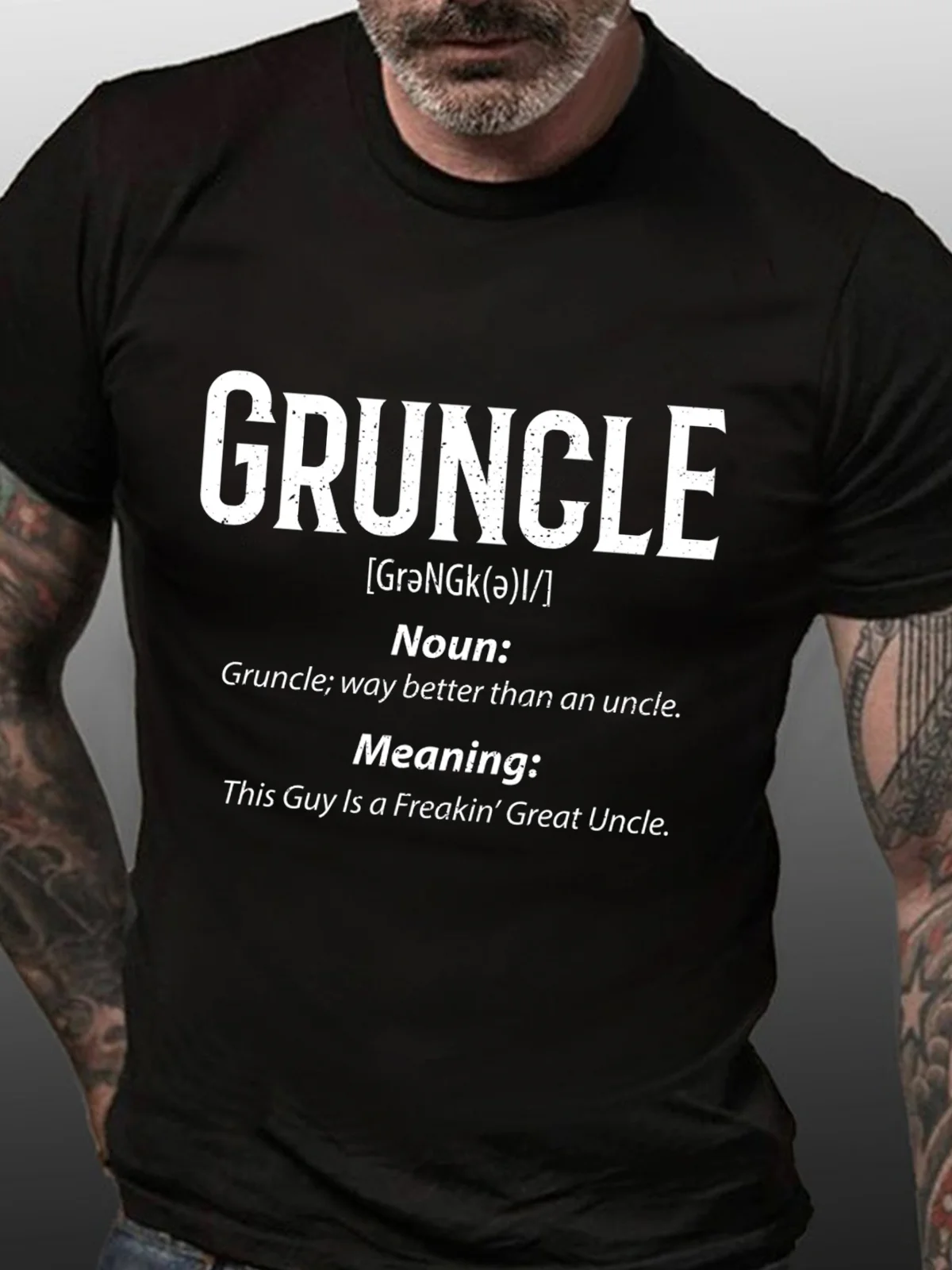 Gruncle Funny Saying Crew Neck T-shirt