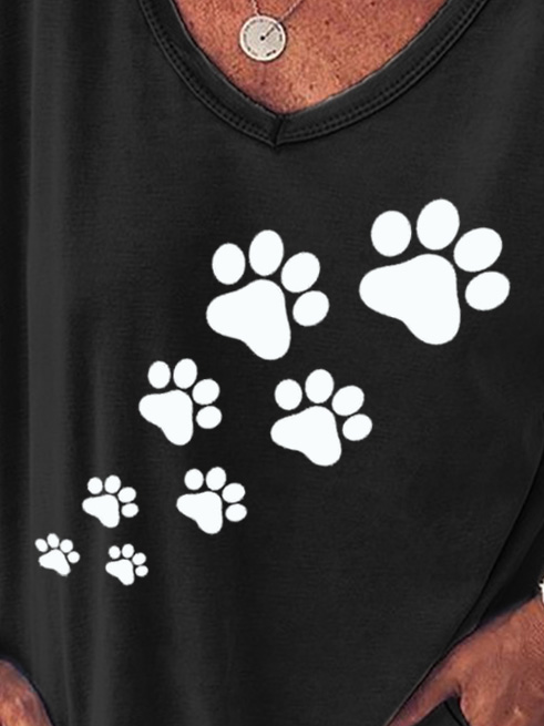 Cat's Footprint Women's Casual T-Shirt