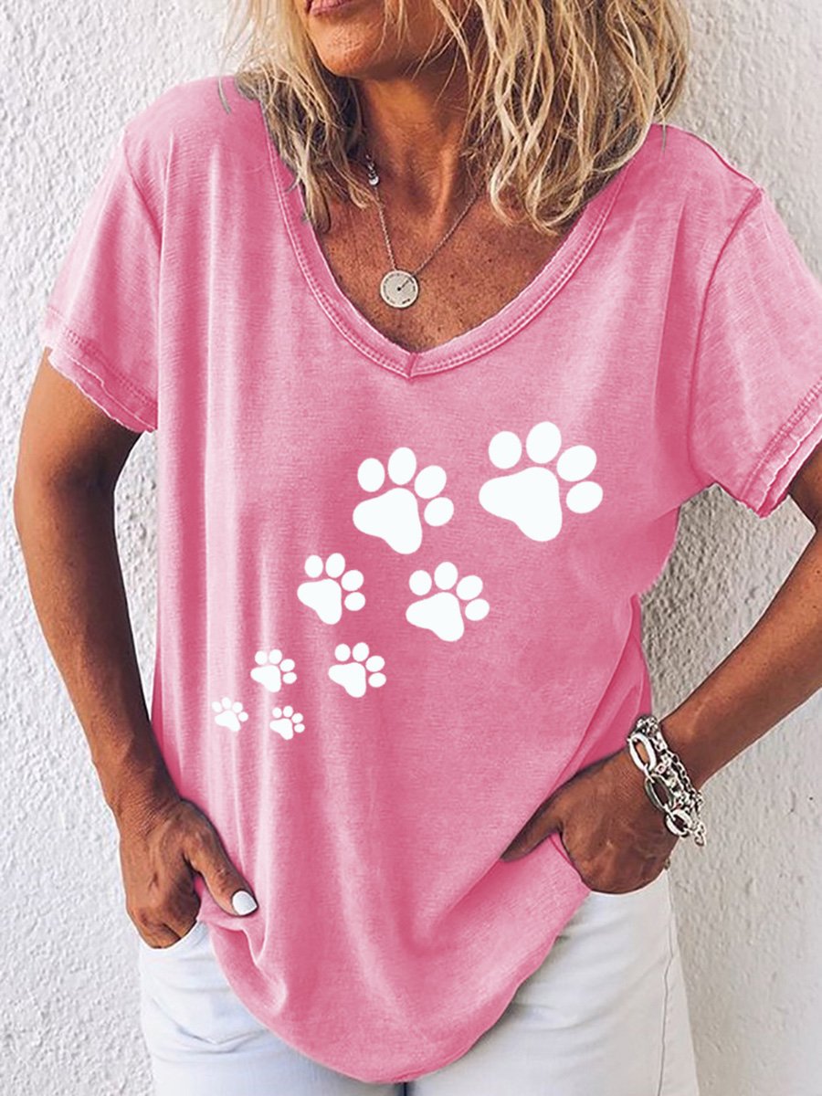 Cat's Footprint Women's Casual T-Shirt