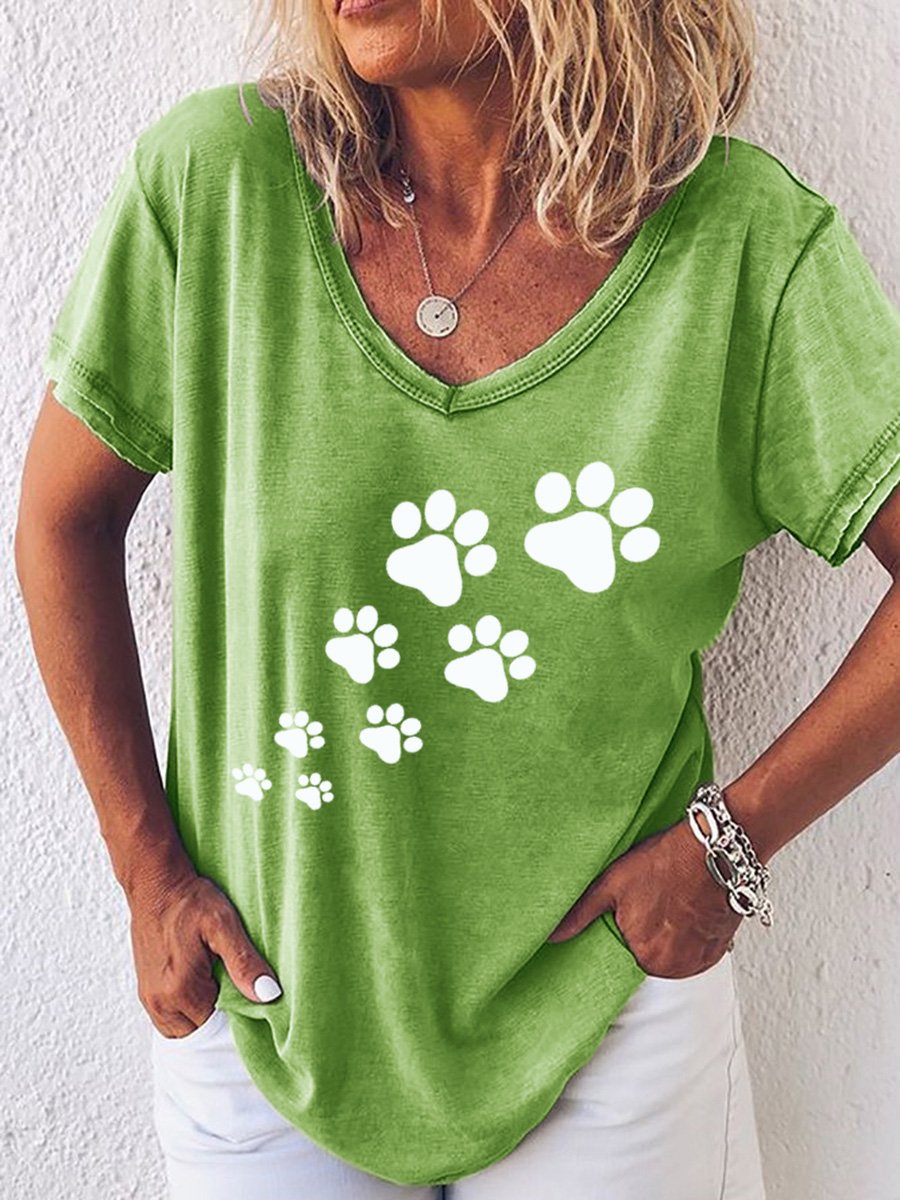 Cat's Footprint Women's Casual T-Shirt