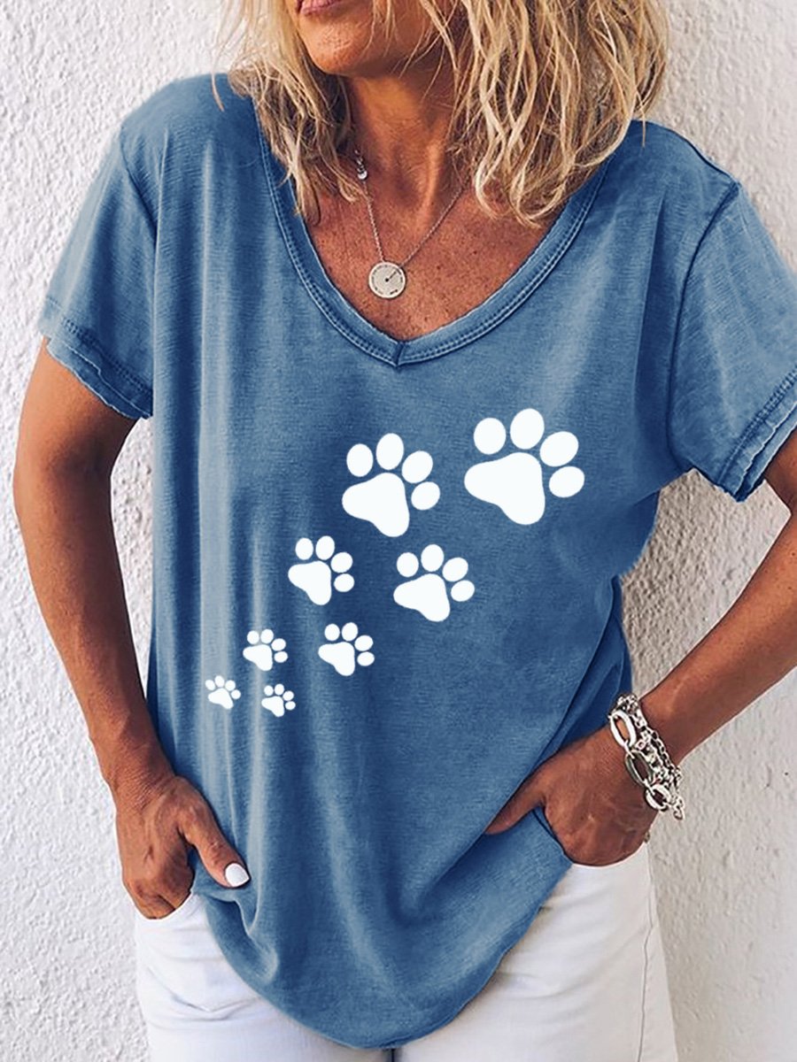 Cat's Footprint Women's Casual T-Shirt