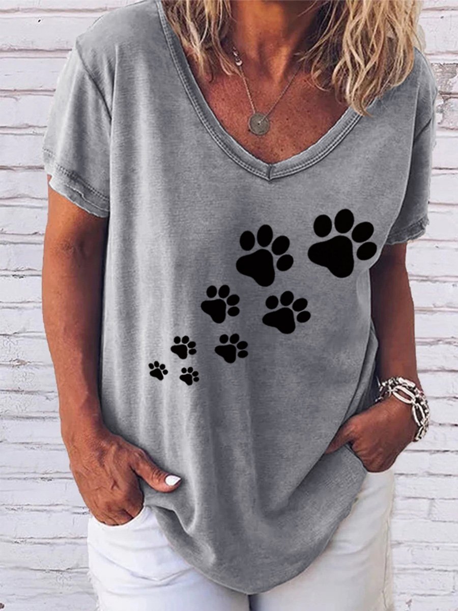 Cat's Footprint Women's Casual T-Shirt