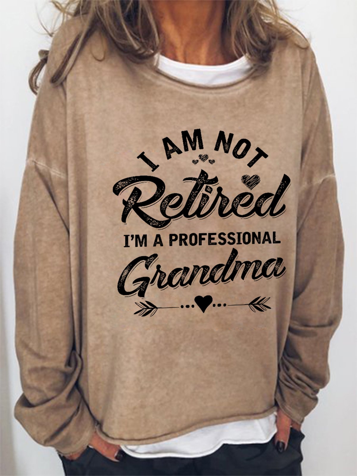 Women's Funny I Am Not Retired I Am A Professional Grandma Simple Sweatshirt