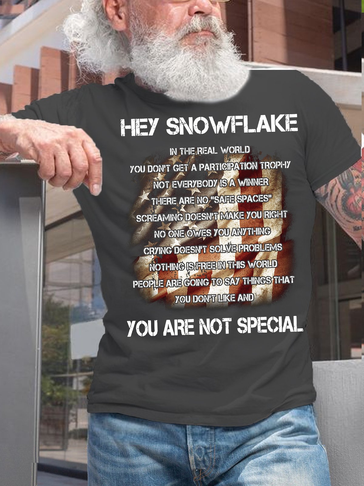 Hey Snowflake You Are Not Special Cotton Crew Neck Casual T-Shirt