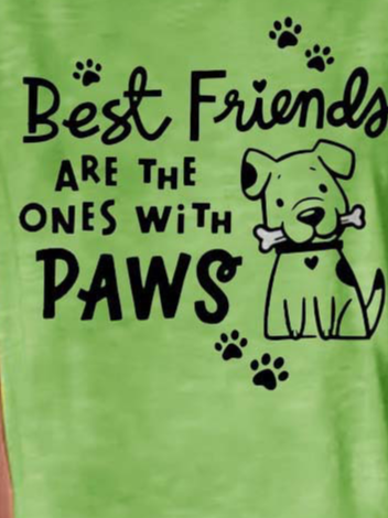 Funny dog ​​print round neck short sleeve T-shirt