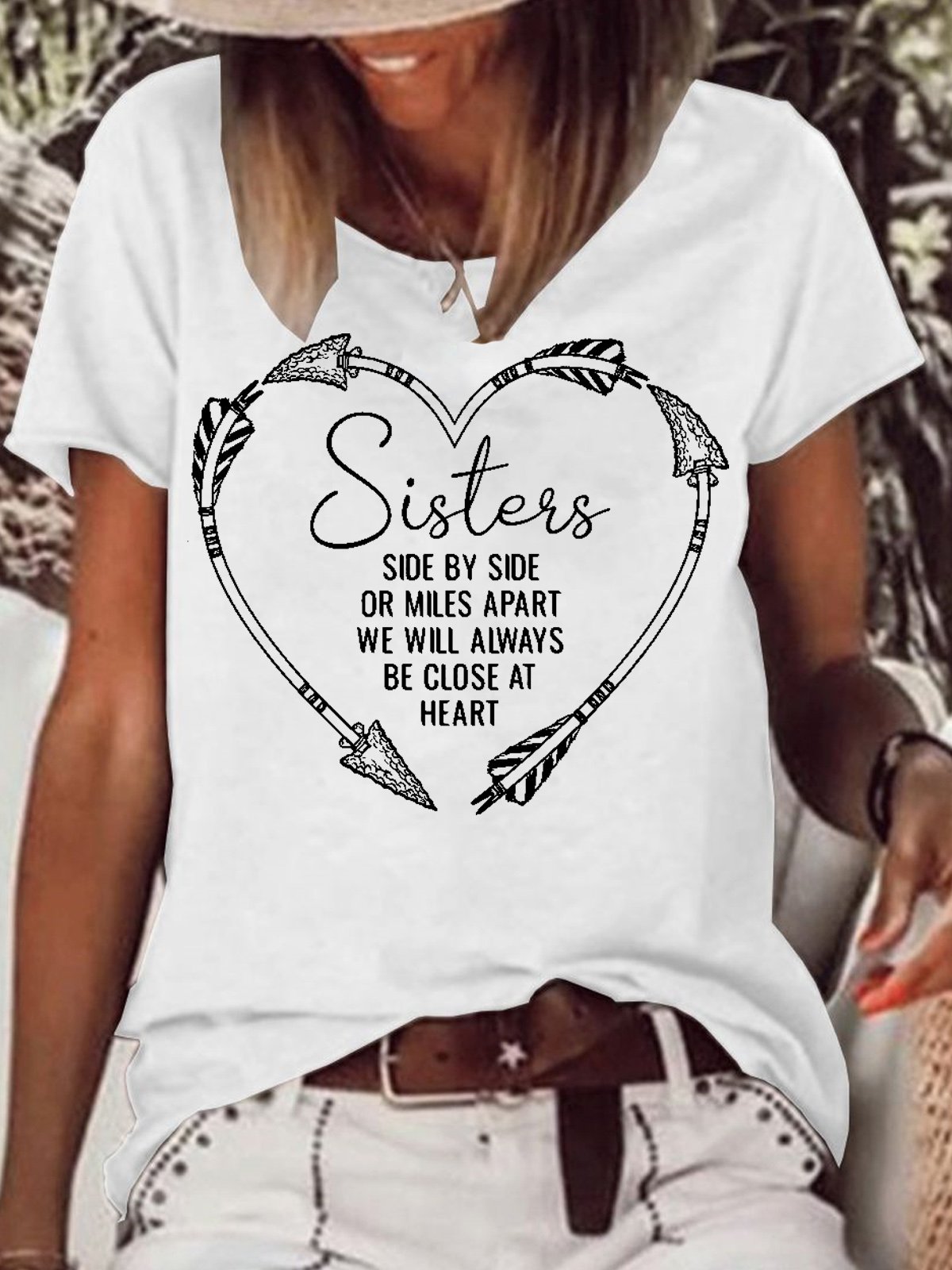 Womens Funny Sister  Casual T-Shirt