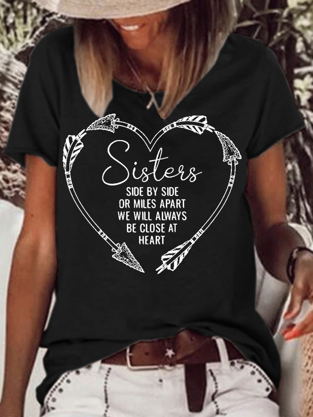 Womens Funny Sister  Casual T-Shirt