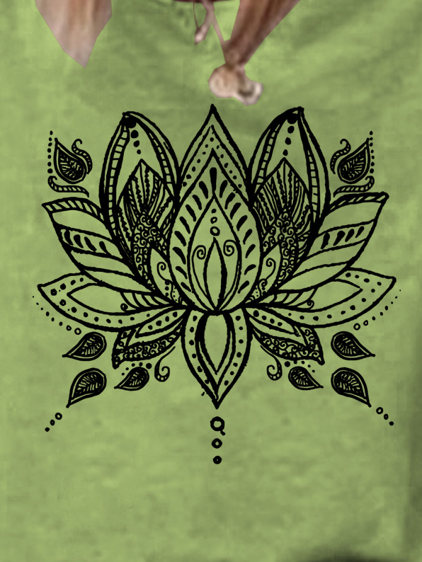 Lotus Print Women's Crew Neck T-Shirt