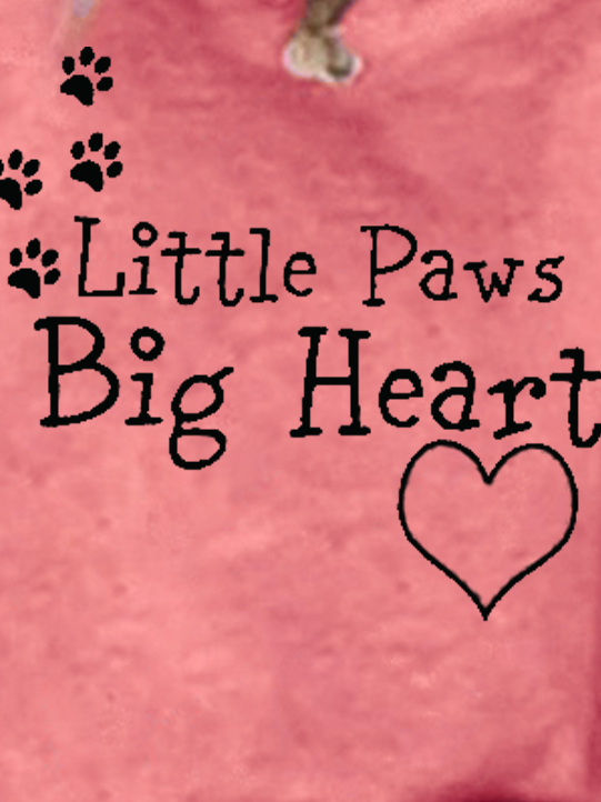 Women Funny Dog Little Paws Big Heart Loose T-Shirt