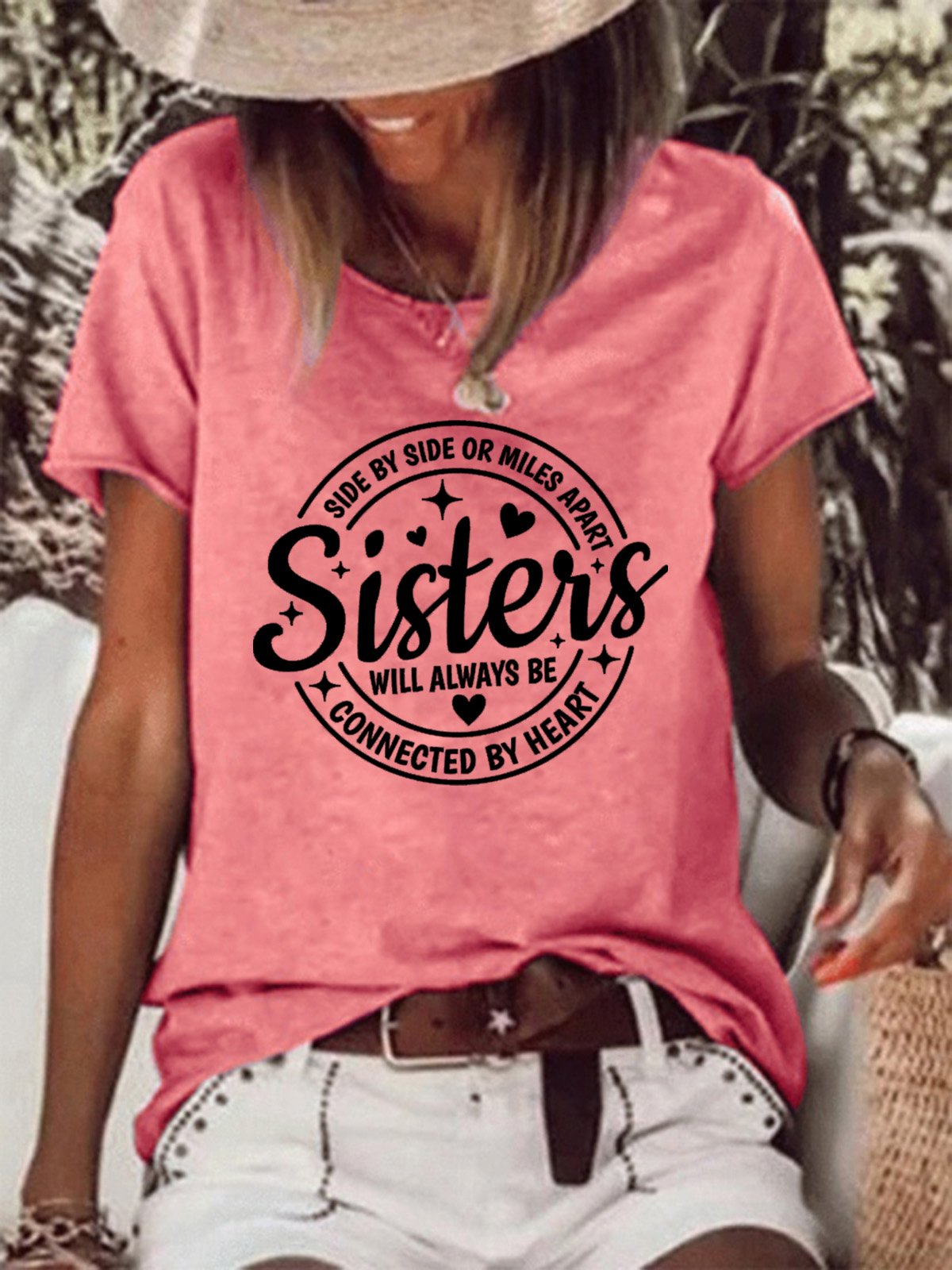 Sister Will Always Be Connected By Heart Women's T-Shirt