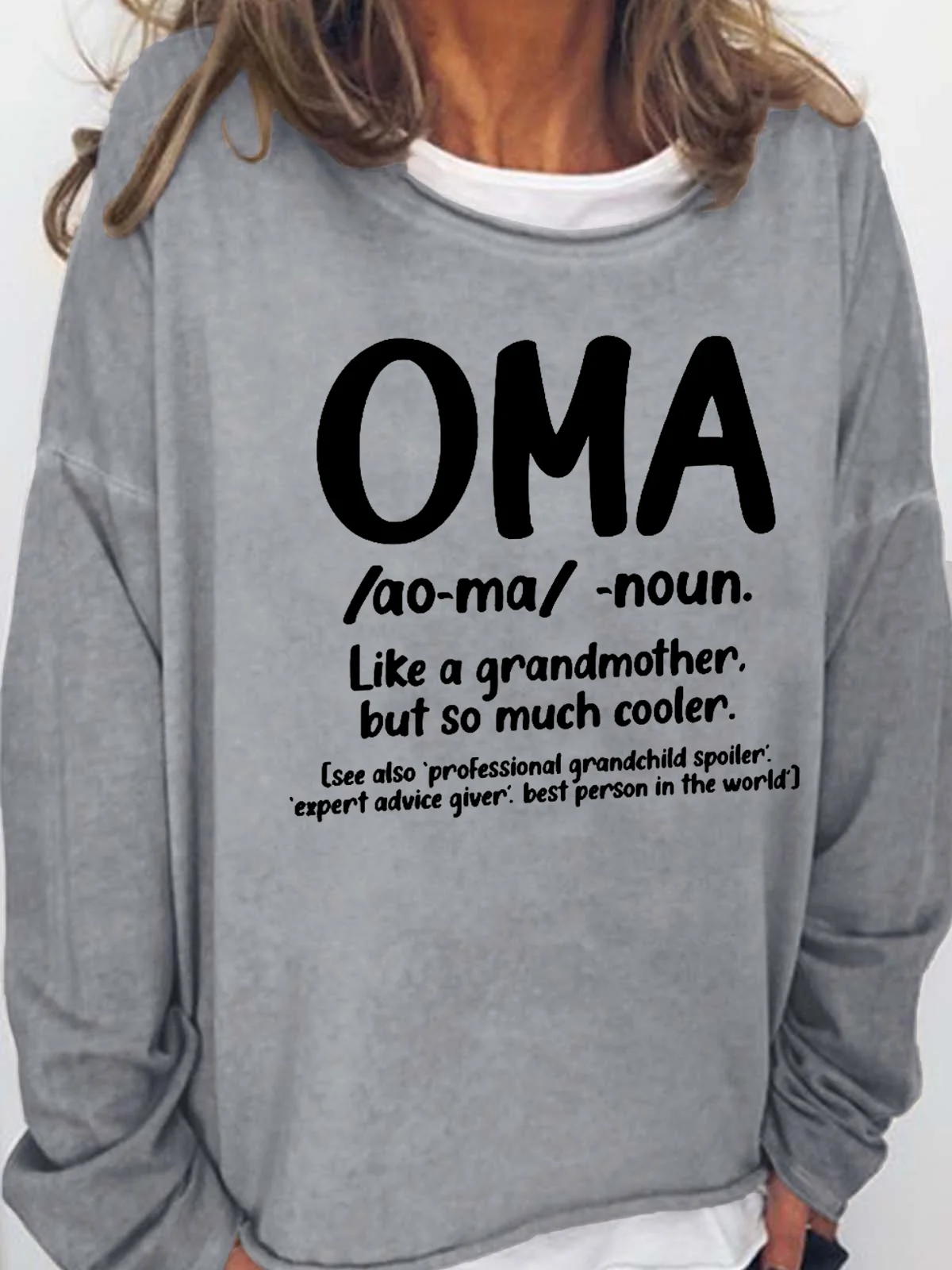 Women Funny Oma Grandmother Simple Sweatshirt