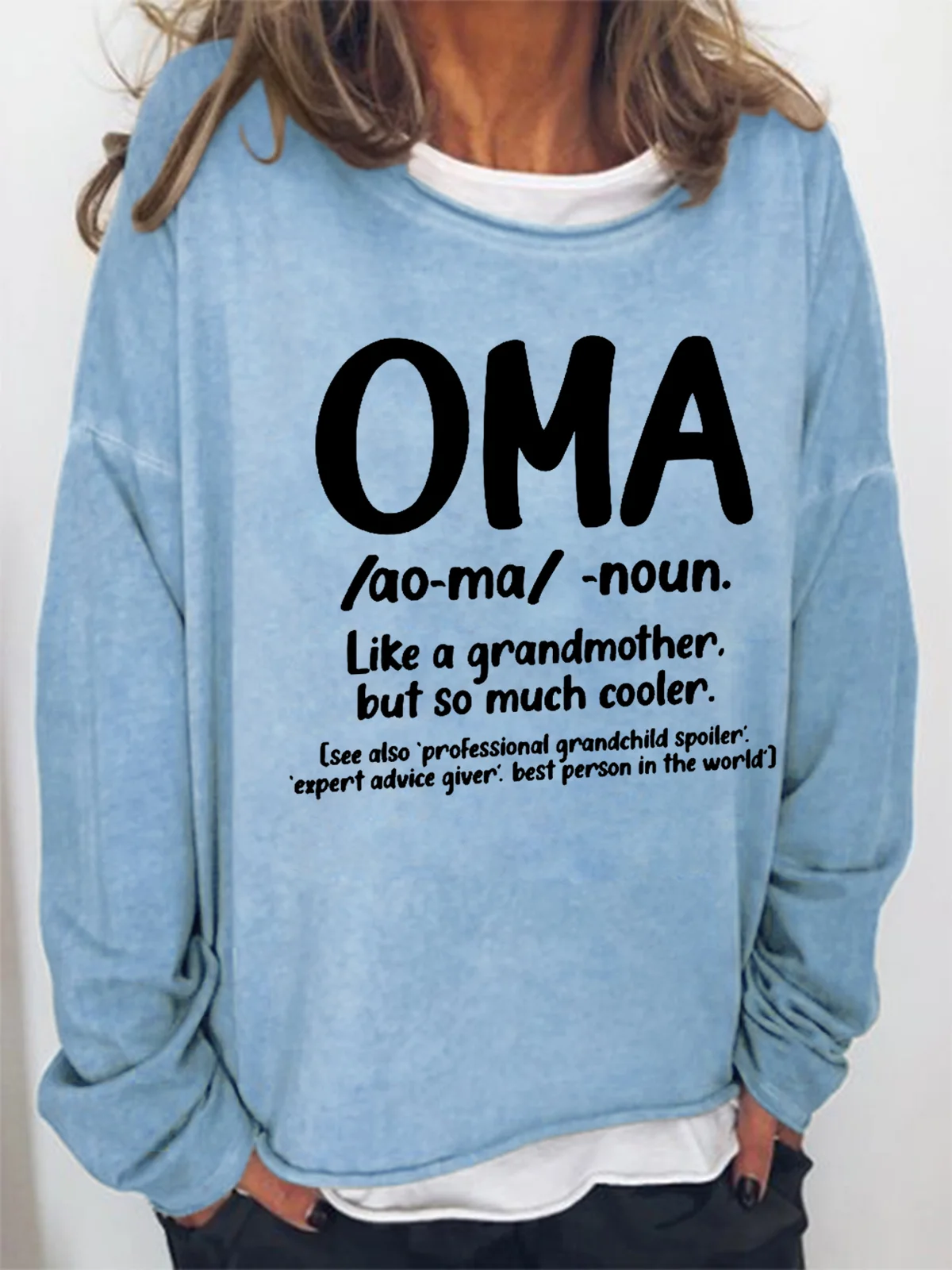 Women Funny Oma Grandmother Simple Sweatshirt