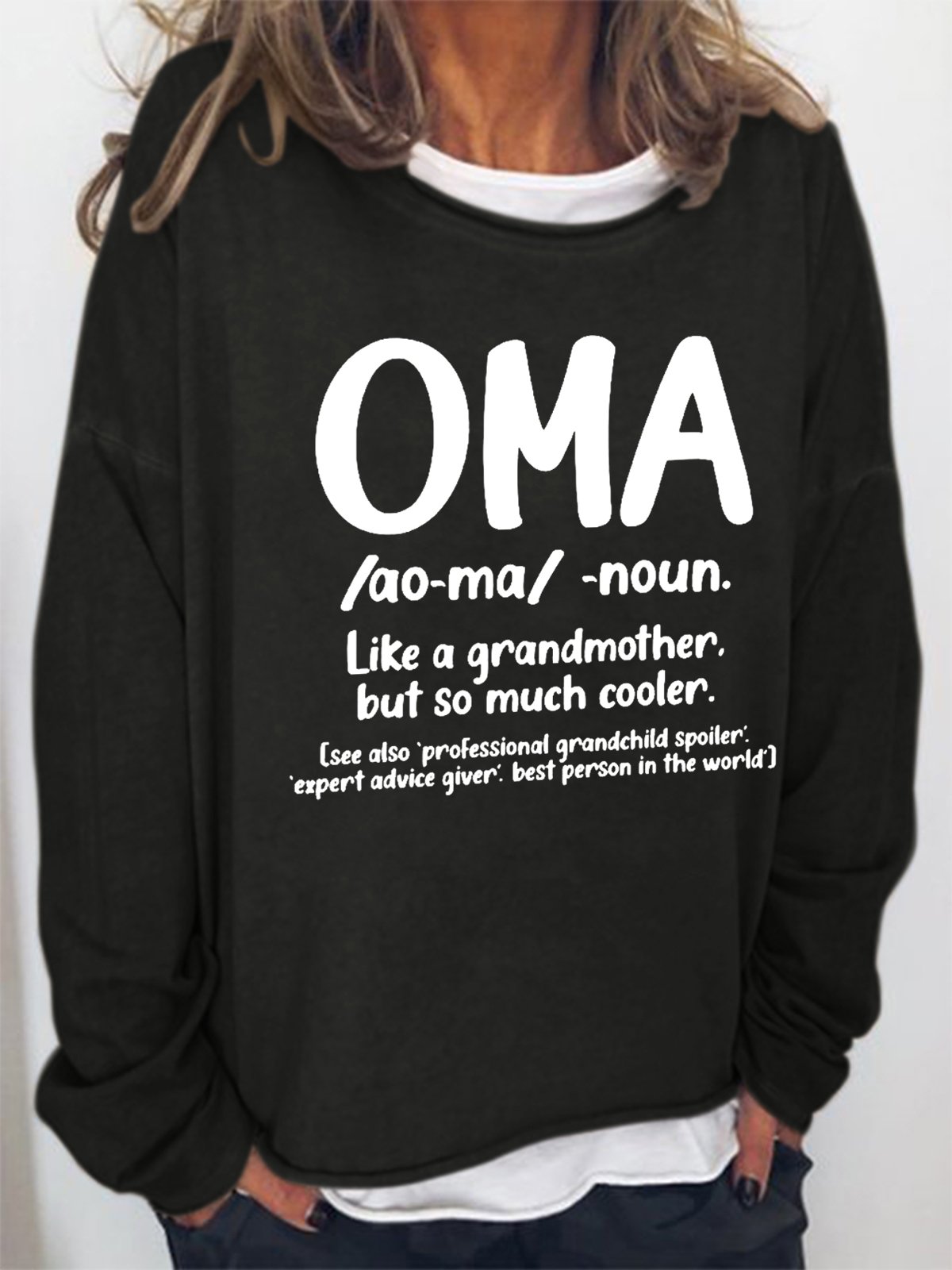 Women Funny Oma Grandmother Simple Sweatshirt