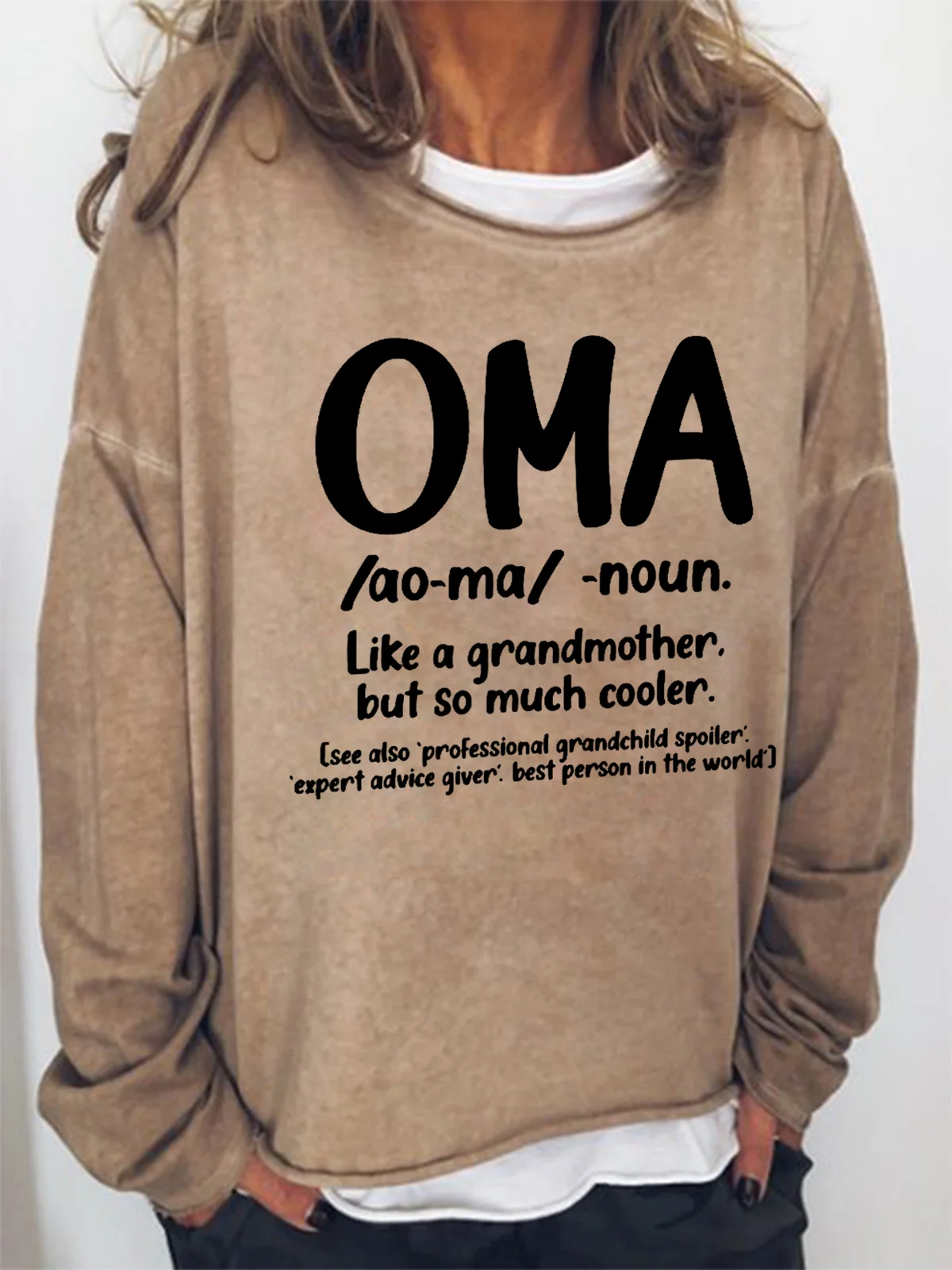 Women Funny Oma Grandmother Simple Sweatshirt