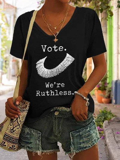 Womens Women Vote We're Ruthless V-Neck T-Shirt