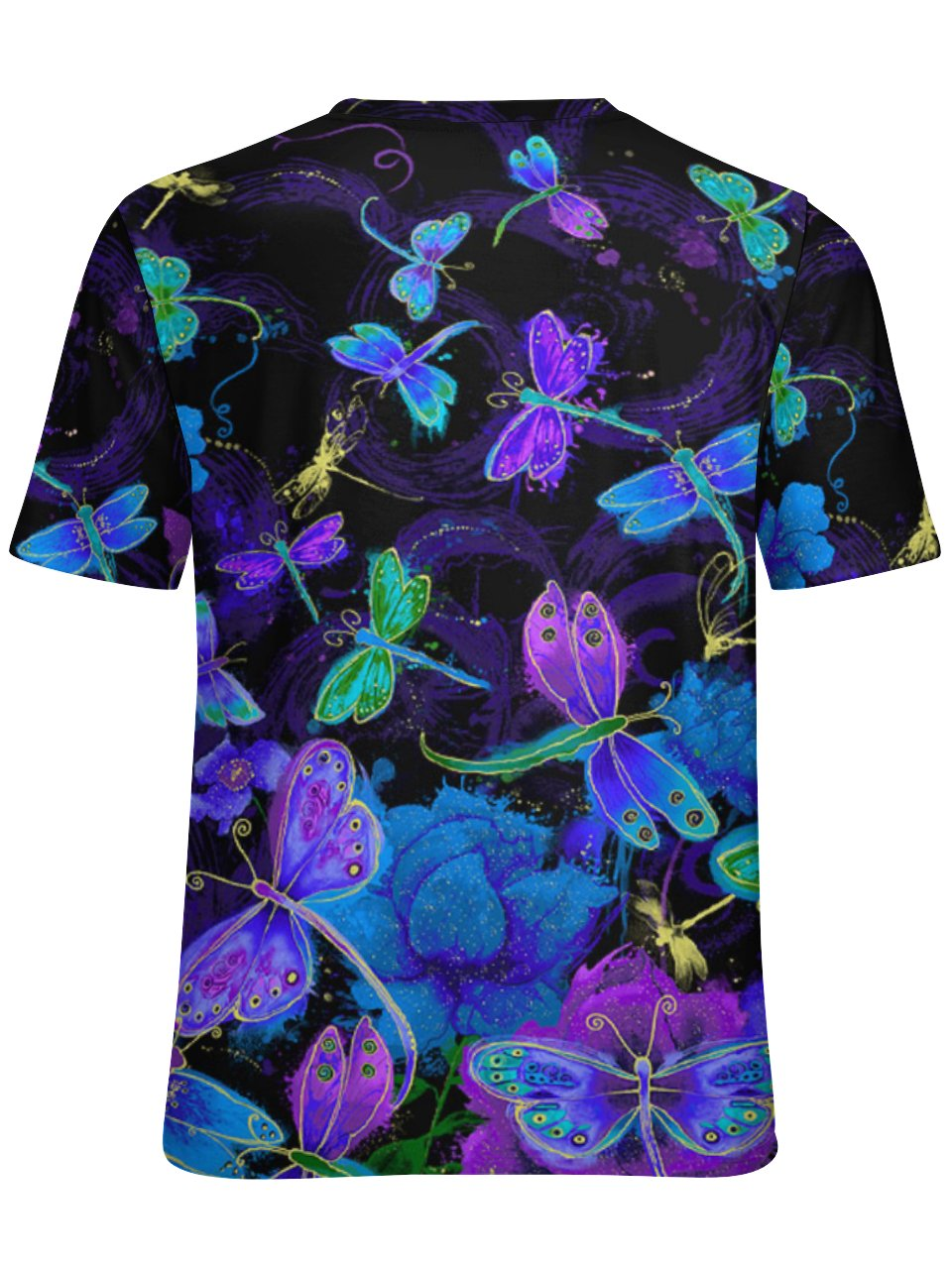 Womens Dragonfly Print Crew Neck T-Shirt