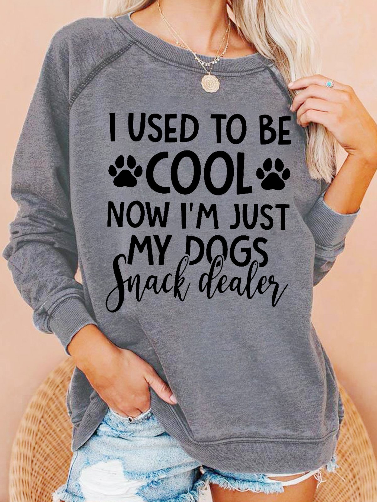 Womens Funny Dog Lover Crew Neck Sweatshirt