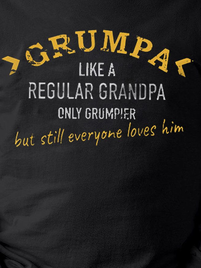 Men's Grumpa Like Regular Grandpa Print Crew Neck Casual Text Letters Sweatshirt