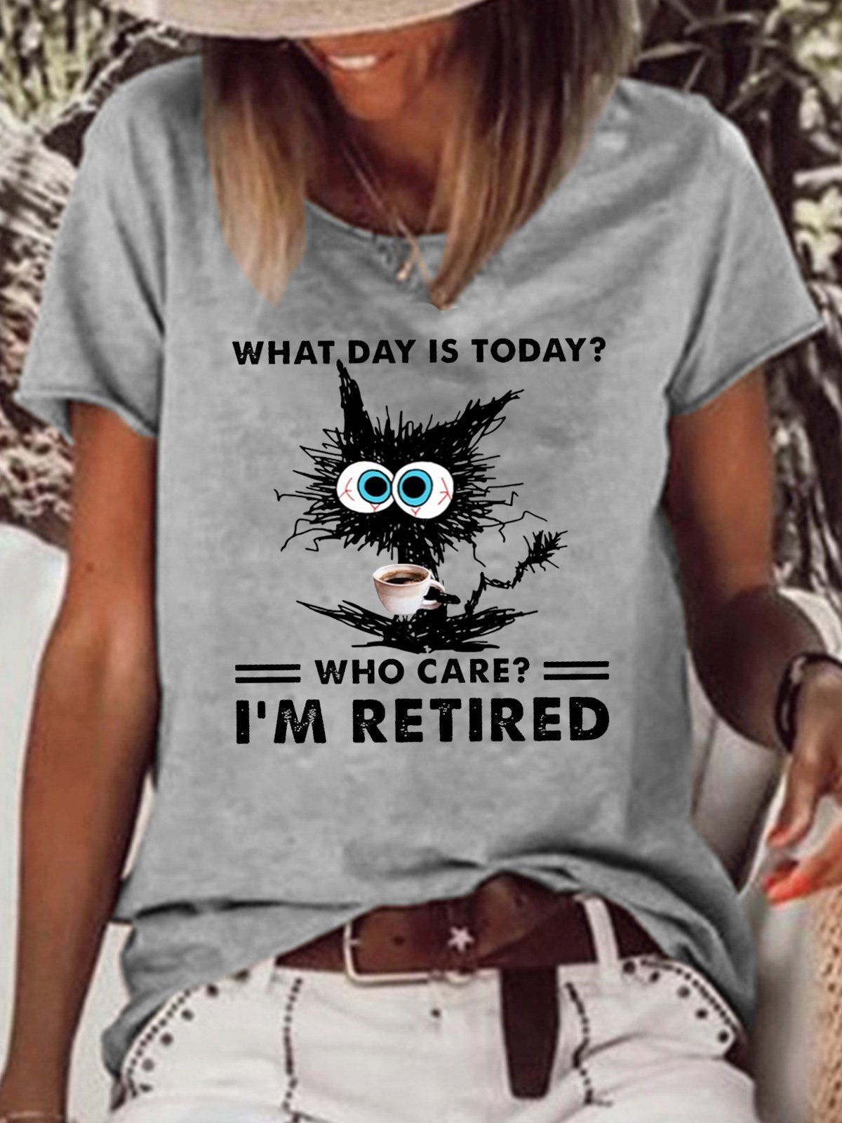 Womens Funny Retired Crew Neck T-Shirt