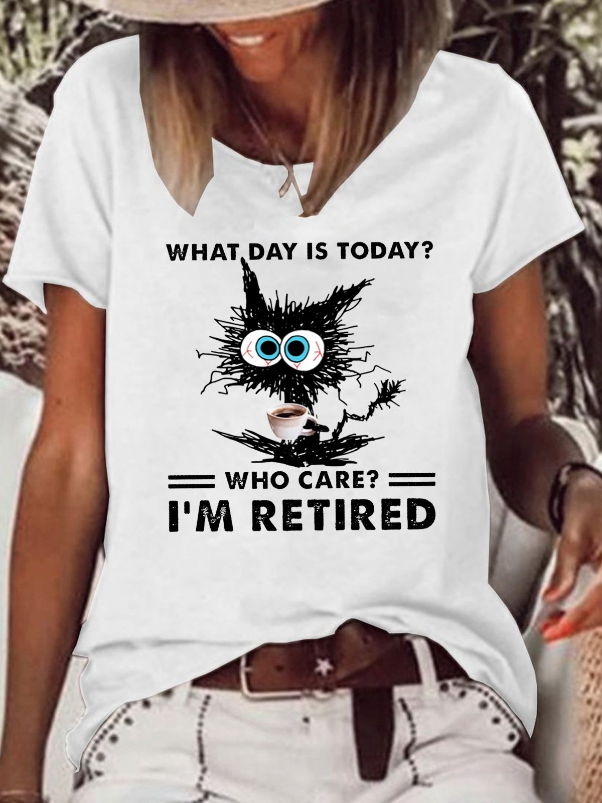 Womens Funny Retired Crew Neck T-Shirt