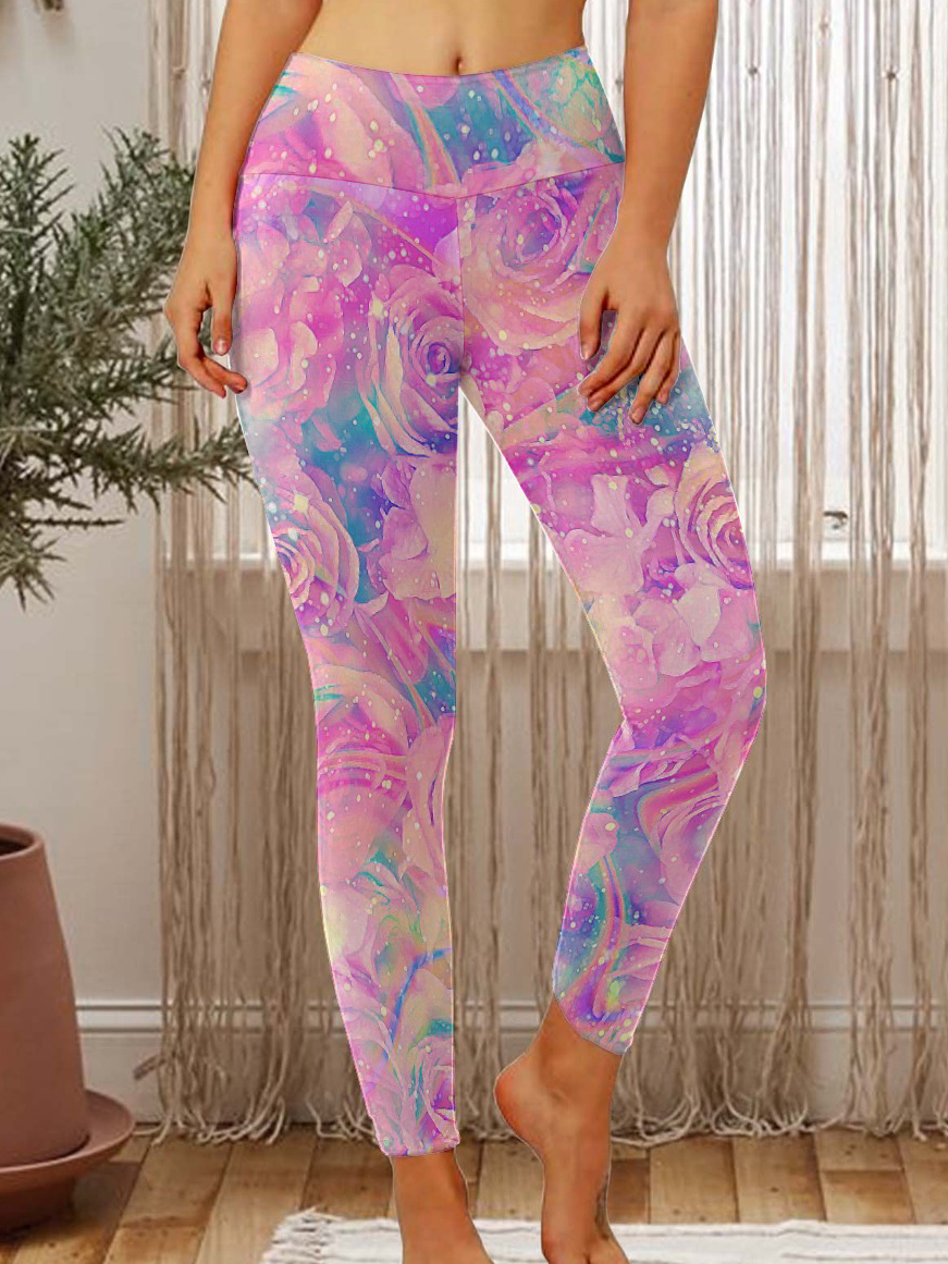 Women Wonderful Plant Regular Fit Floral Leggings