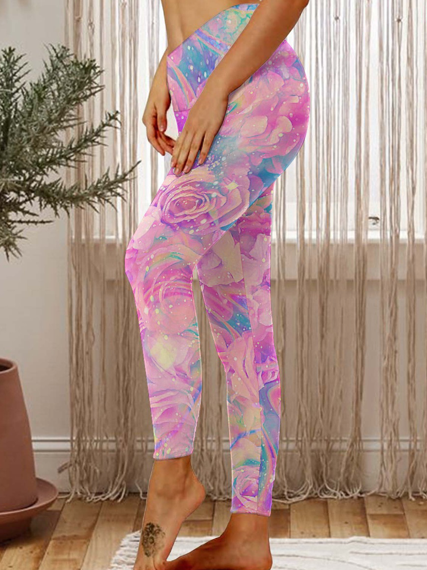 Women Wonderful Plant Regular Fit Floral Leggings