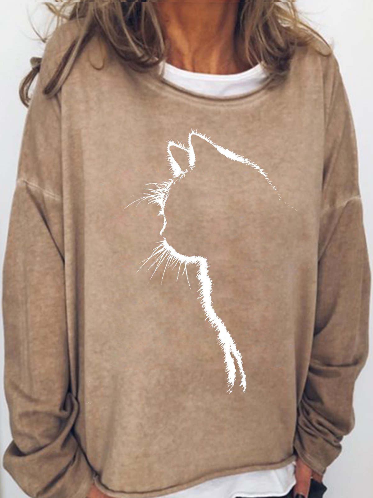 Womens Funny Cute Cat Lover Sweatshirts