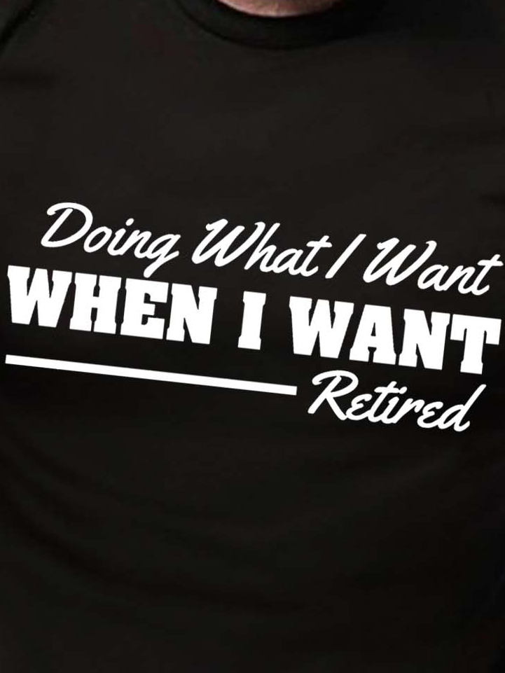 Men Retired Letters Cotton T-Shirt