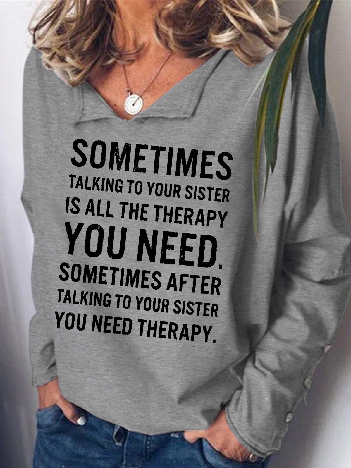 Womens Funny Sister Casual Sweatshirt