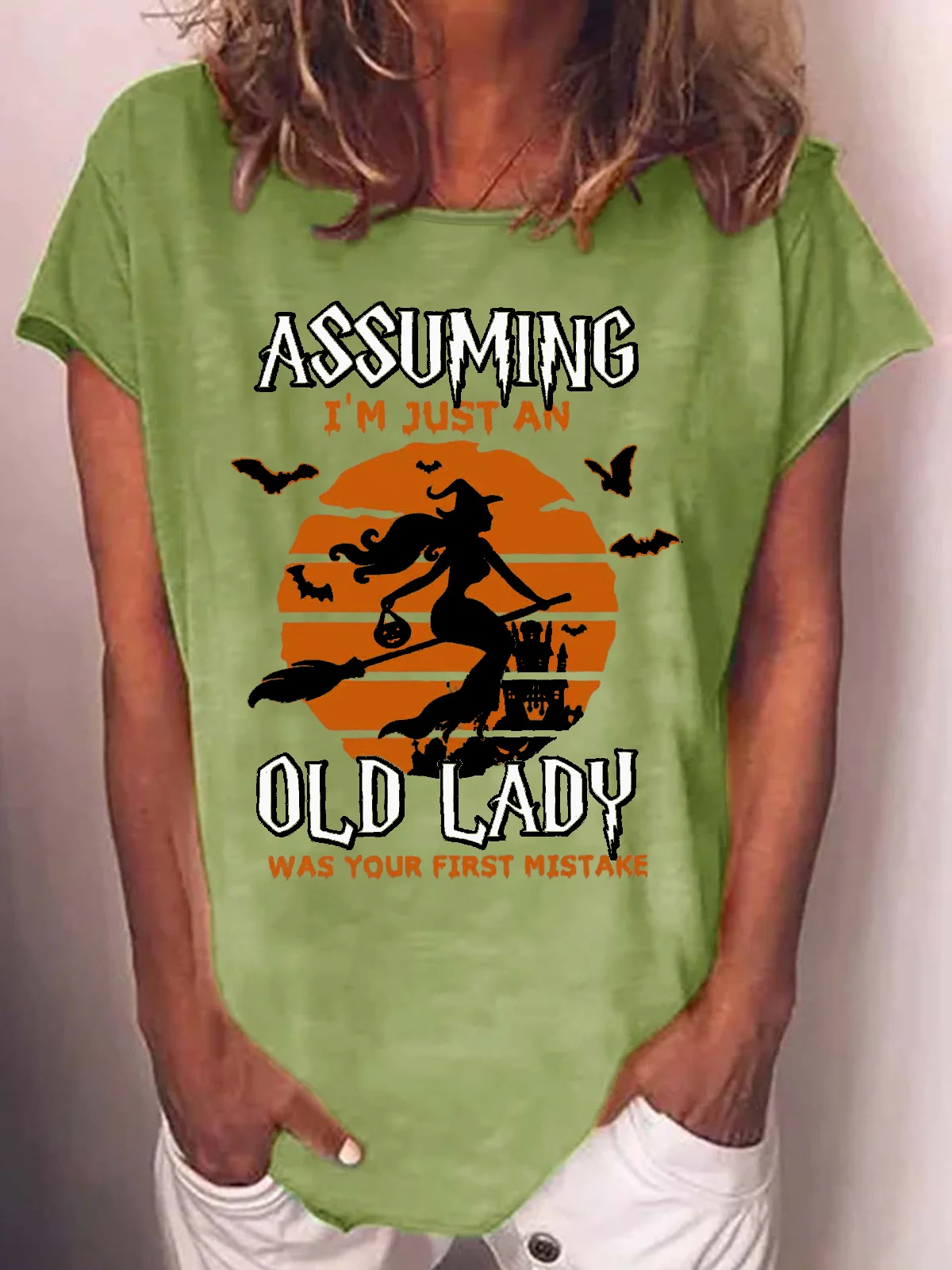 Womens Assuming I'm Just An Old Lady Was Your First Mistake Letters T-Shirt