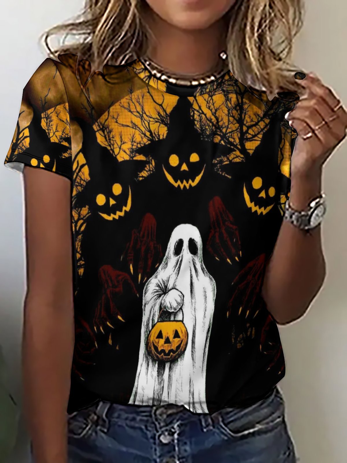 Womens Halloween funny Casual T-Shirt