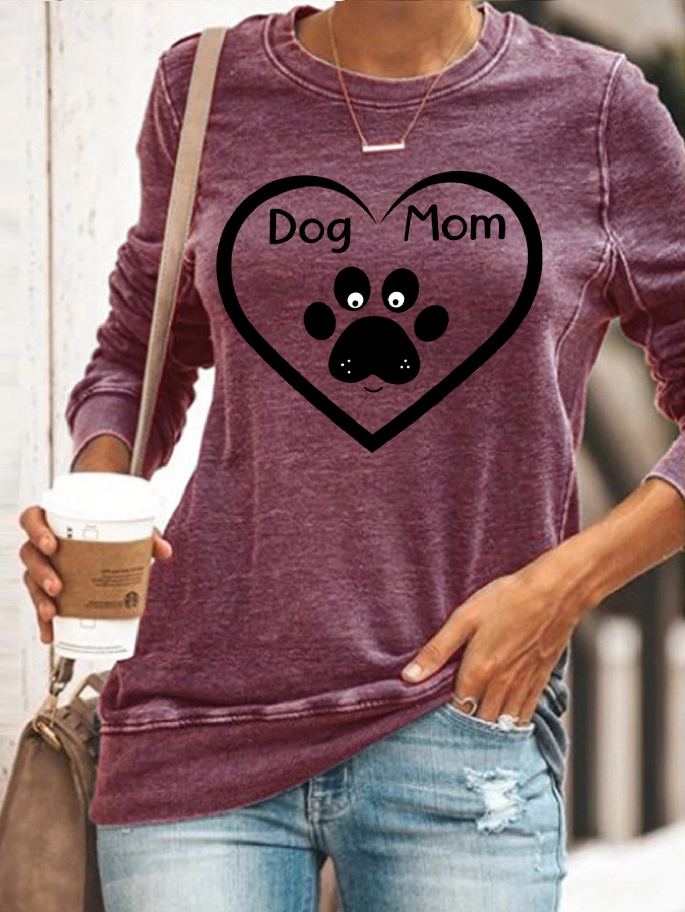 Lilicloth X Paula Dog Mom Heart Women's Sweatshirt