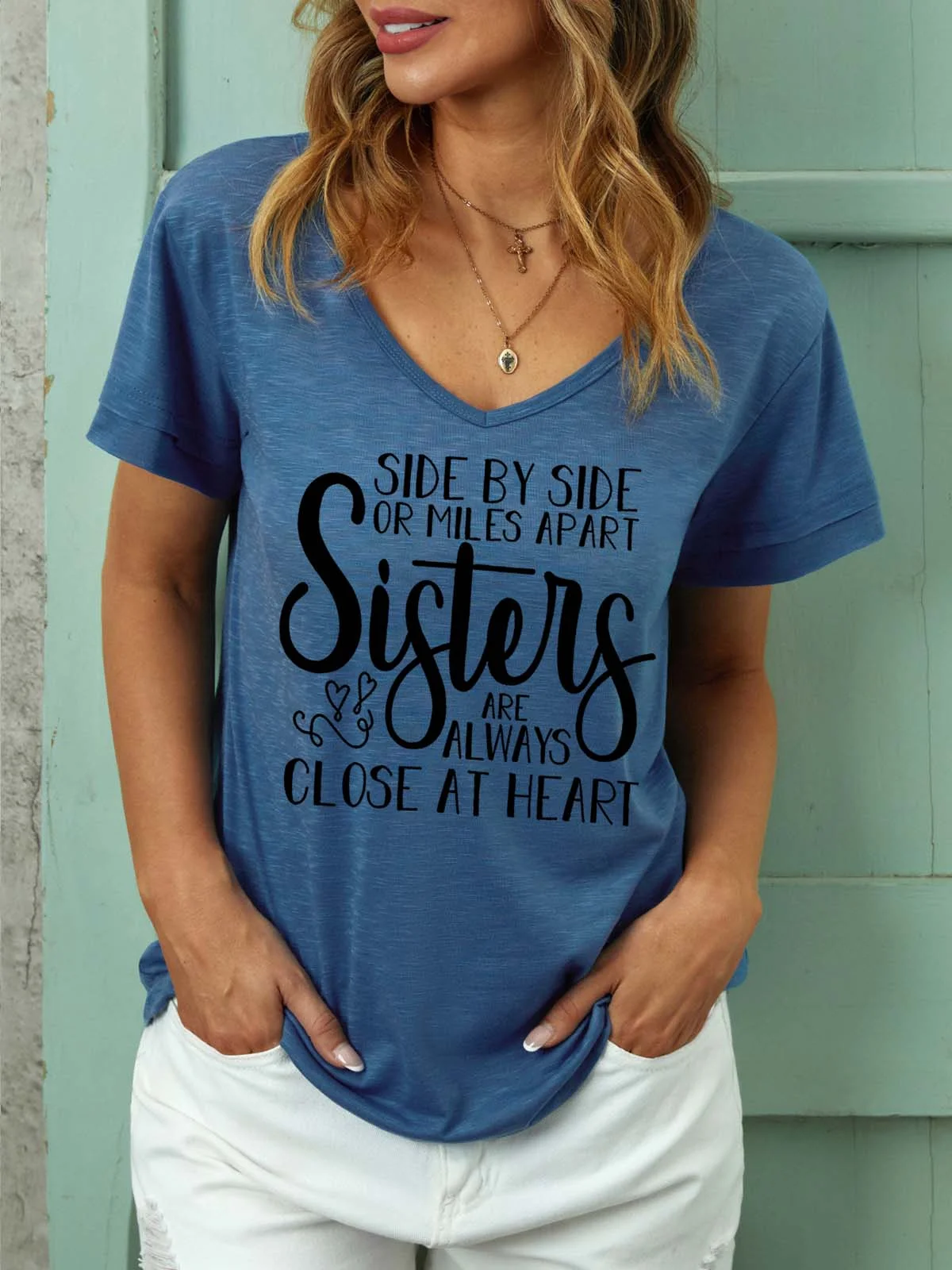 Women Friendship Sisters Side By Side Regular Fit T-Shirt