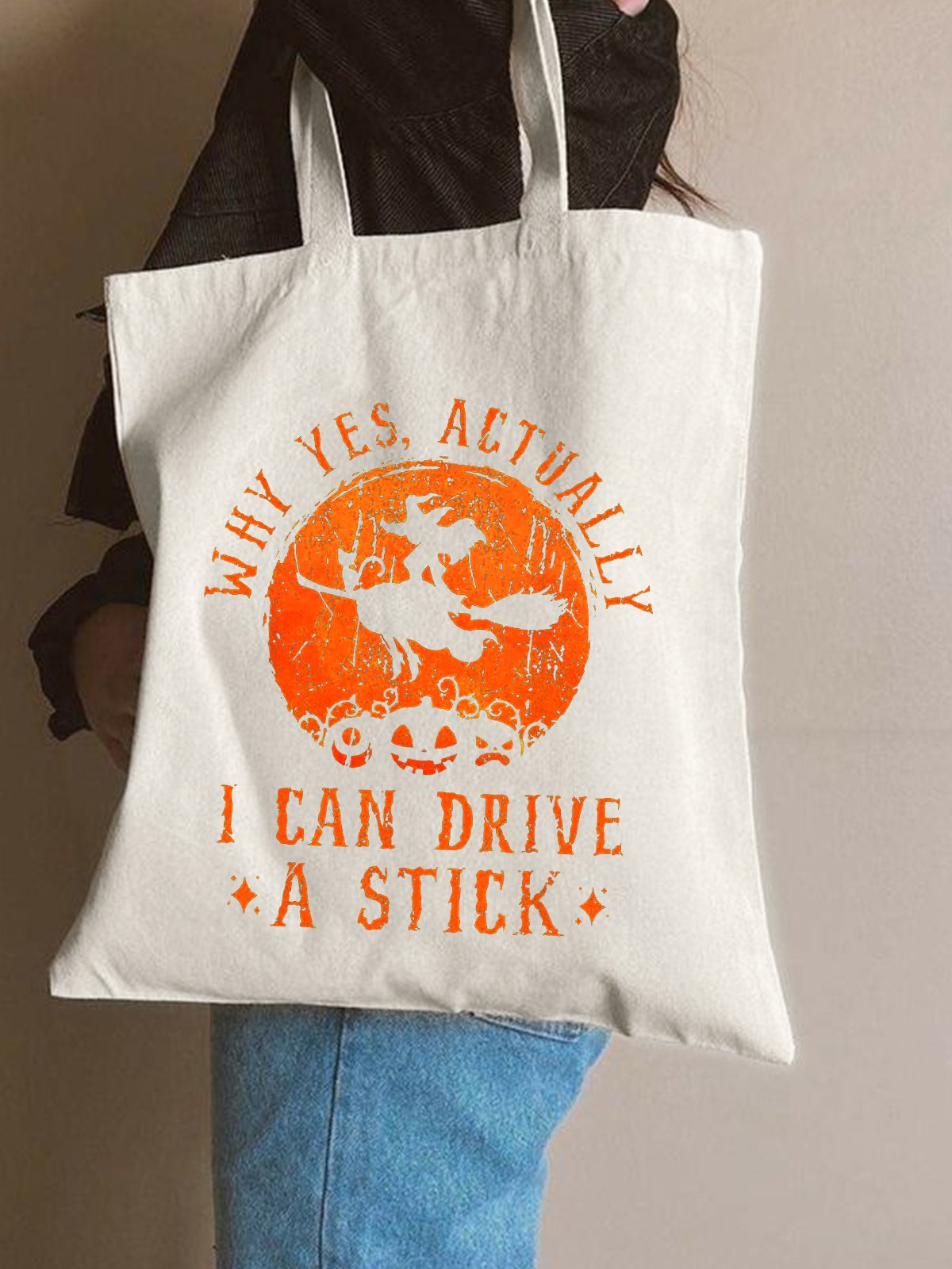 Halloween I Can Drive A Stick Holiday Shopping Tote