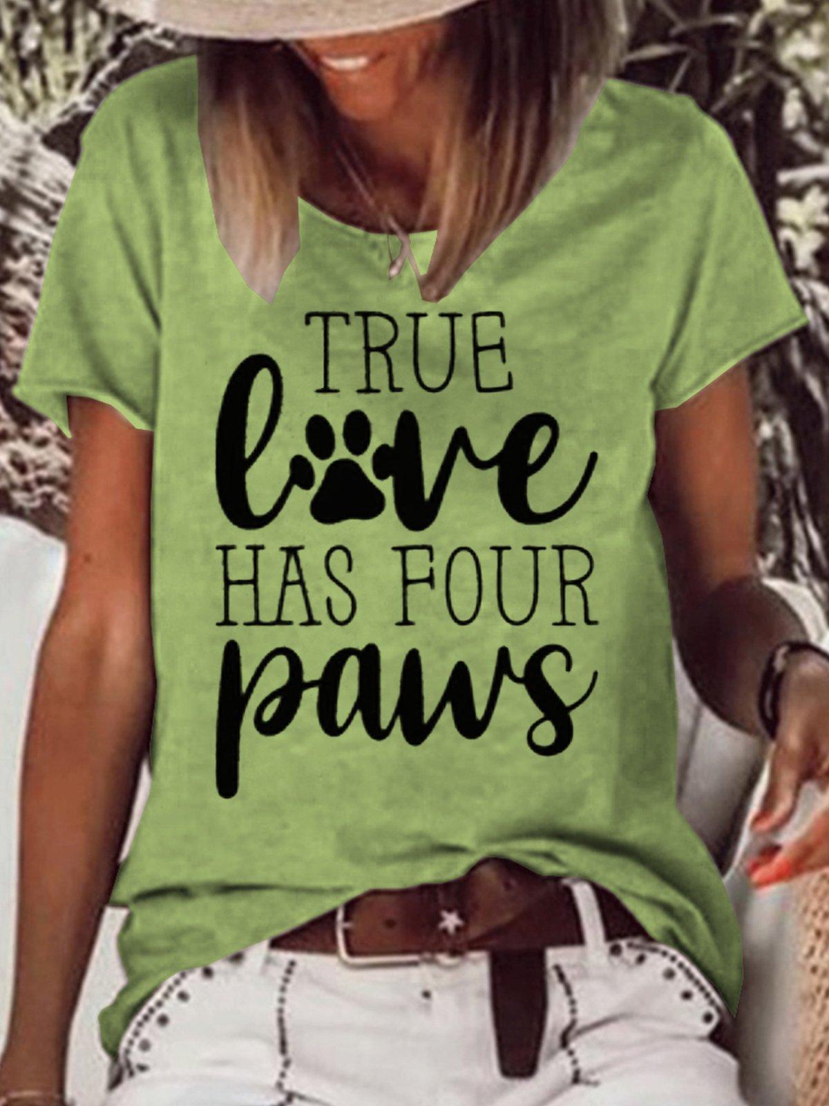 Womens True Love Has Four Paws Casual T-Shirt