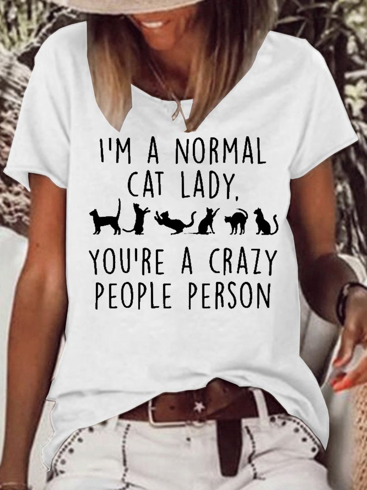 Womens I'm A Normal Cat Lady Casual T-Shirt