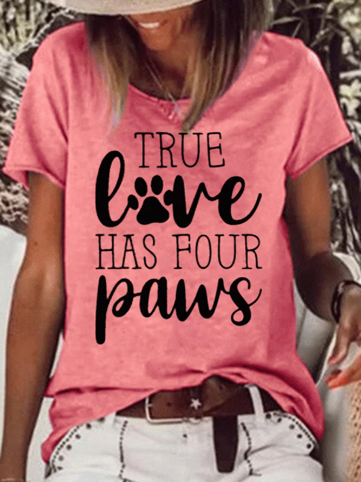 Womens True Love Has Four Paws Casual T-Shirt