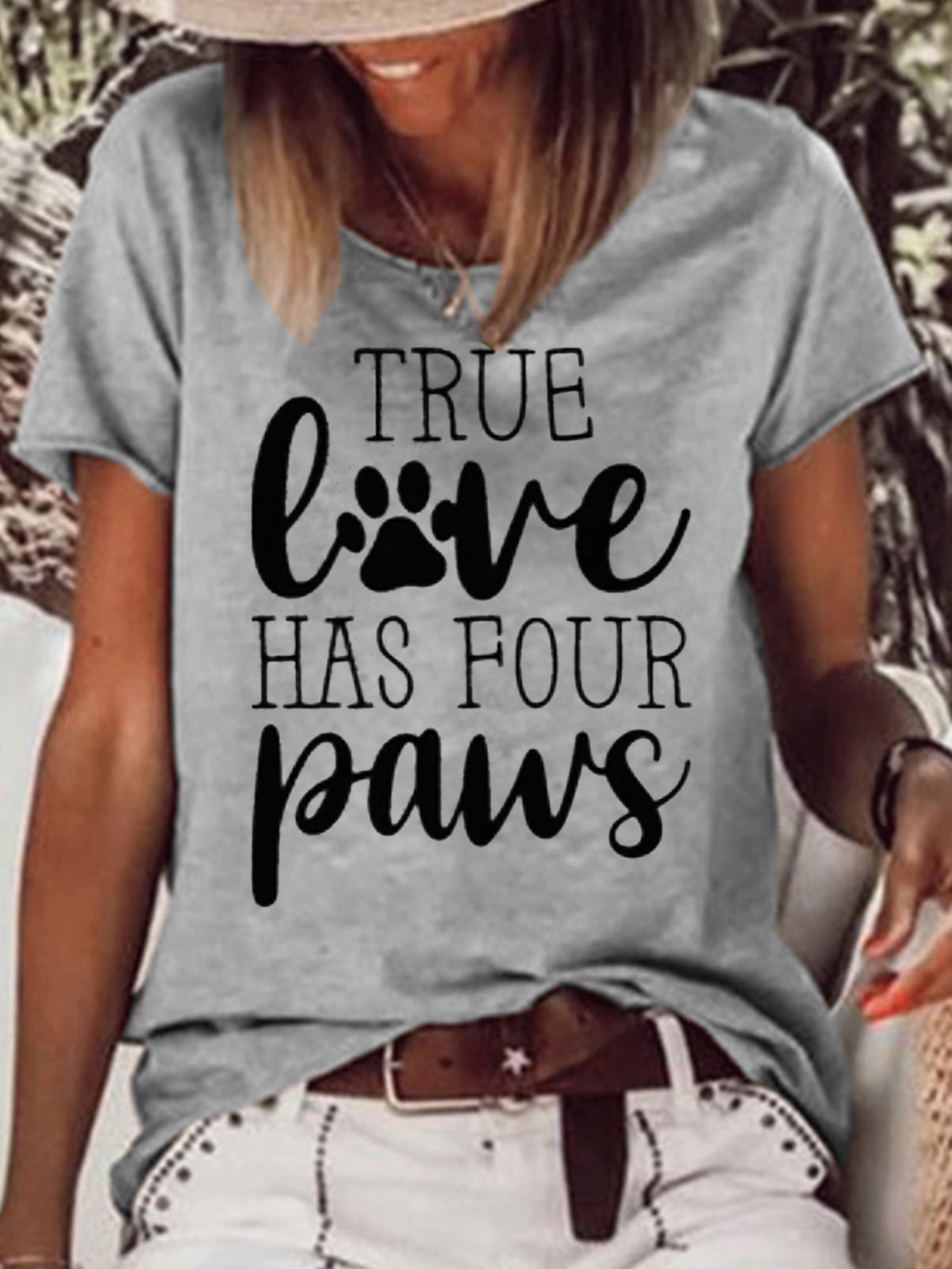 Womens True Love Has Four Paws Casual T-Shirt