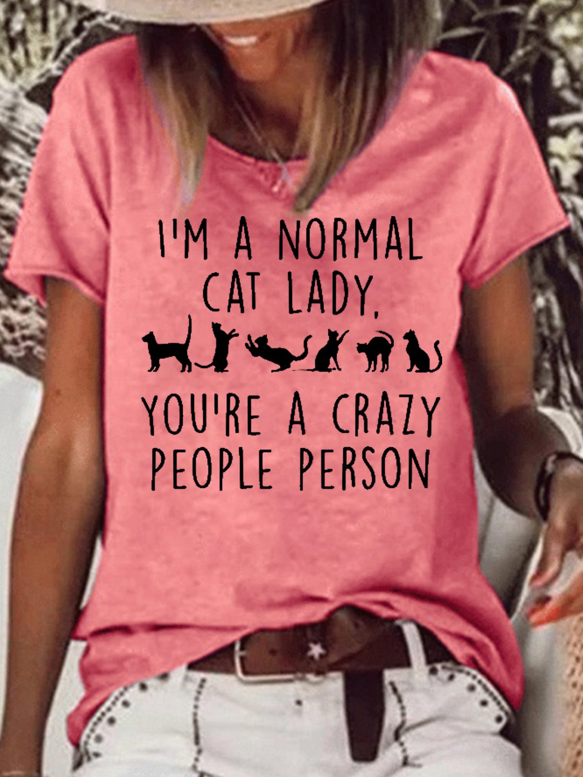 Womens I'm A Normal Cat Lady Casual T-Shirt