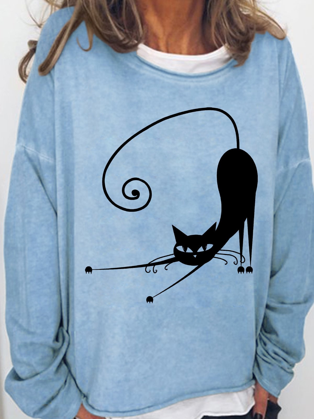 Womens Cute Cat Sweatshirt