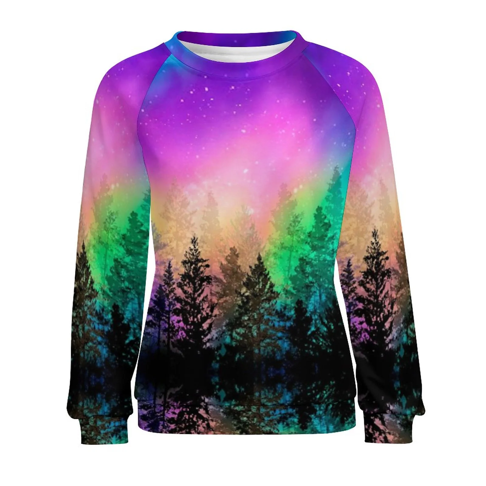 Womens Art Print Crew Neck Casual Sweatshirt